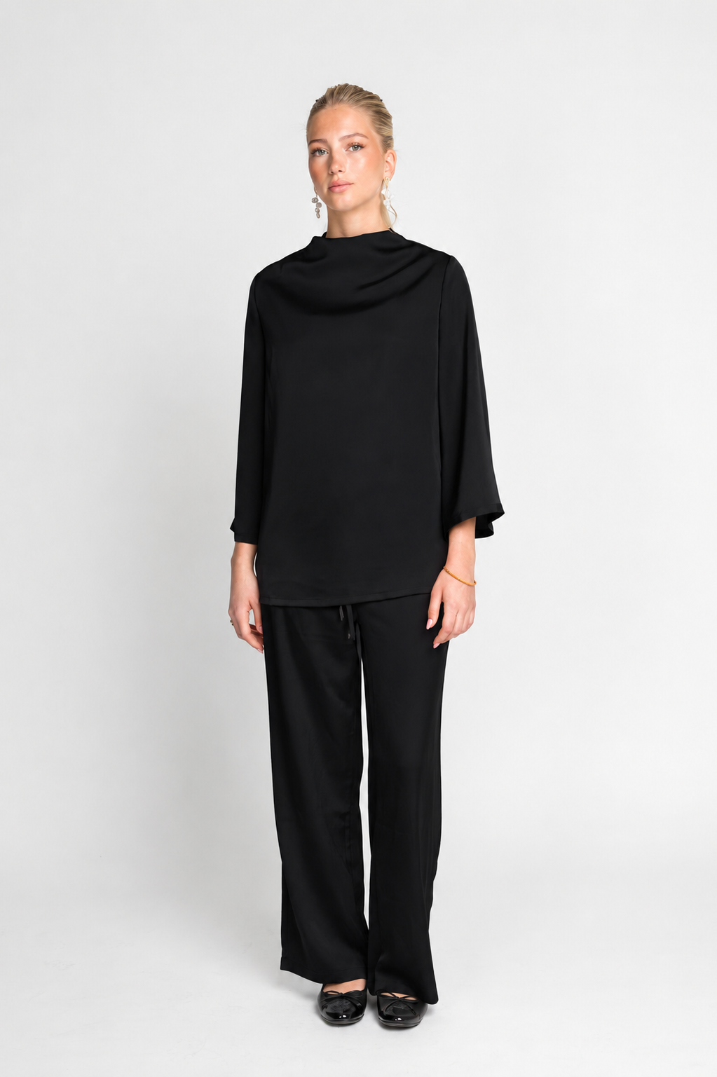 Satin pants Black