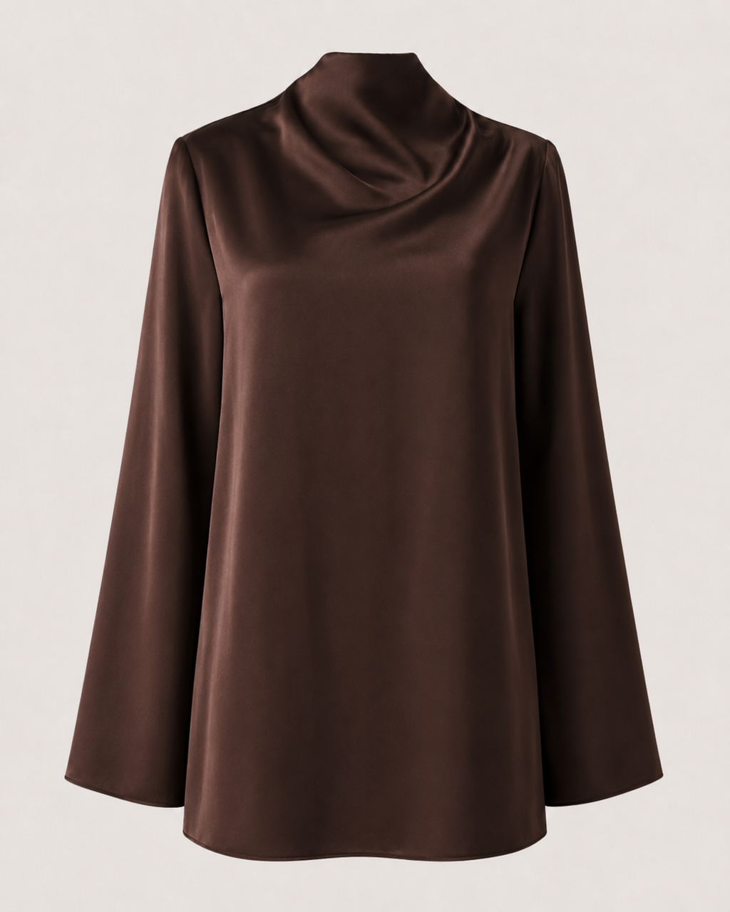 silk blouse rich brown