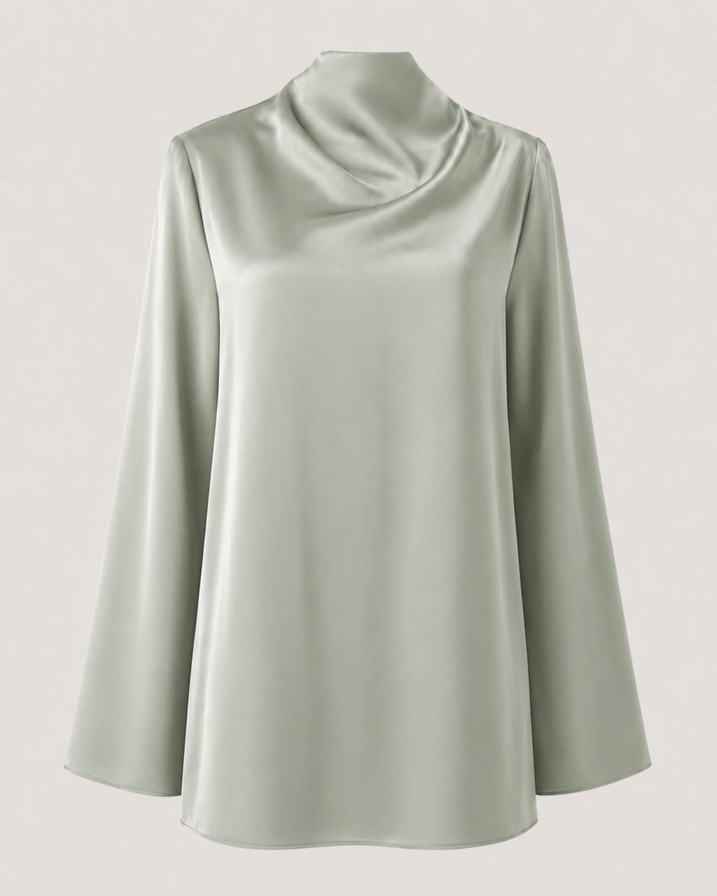 silk blouse lake green