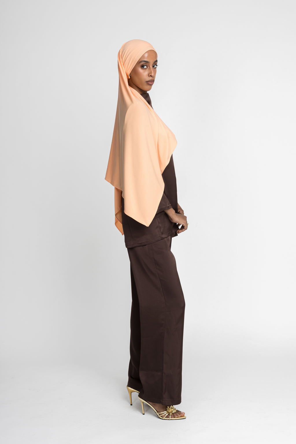 silk pants rich brown